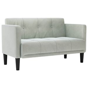 vidaXL Loveseat Sofa světle &scaron;ed&aacute; 111 cm samet