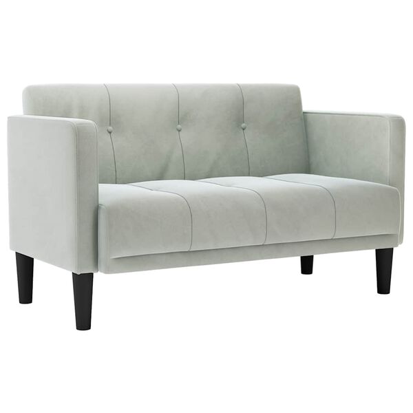 vidaXL Loveseat Sofa světle &scaron;ed&aacute; 111 cm samet