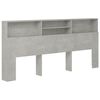 vidaXL Čelo postele s &uacute;ložn&yacute;m prostorem betonově &scaron;ed&eacute; 220x19x103,5 cm