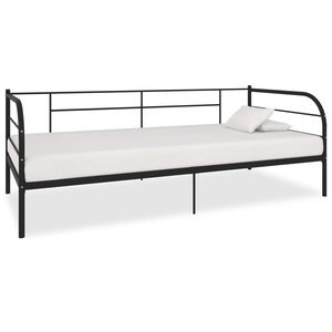 vidaXL R&aacute;m denn&iacute; postele čern&yacute; kov 90 x 200 cm