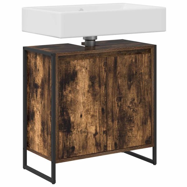 vidaXL Koupelnov&aacute; skř&iacute;ň Kouřov&yacute; dub 60 x 30 x 60 cm kompozitn&iacute; dřevo