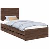 vidaXL R&aacute;m postele se z&aacute;suvkou Hněd&yacute; dub 75 x 190 cm Inžen&yacute;rsk&eacute; dřevo