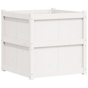 vidaXL Zahradn&iacute; truhl&iacute;k b&iacute;l&yacute; 70 x 70 x 70 cm masivn&iacute; borov&eacute; dřevo