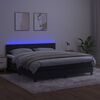 vidaXL Box spring postel s matrac&iacute; a LED čern&aacute; 160x200 cm samet