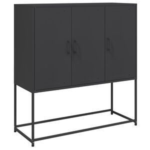 vidaXL Skř&iacute;ň highboard čern&aacute; 100,5 x 39 x 107 cm ocel