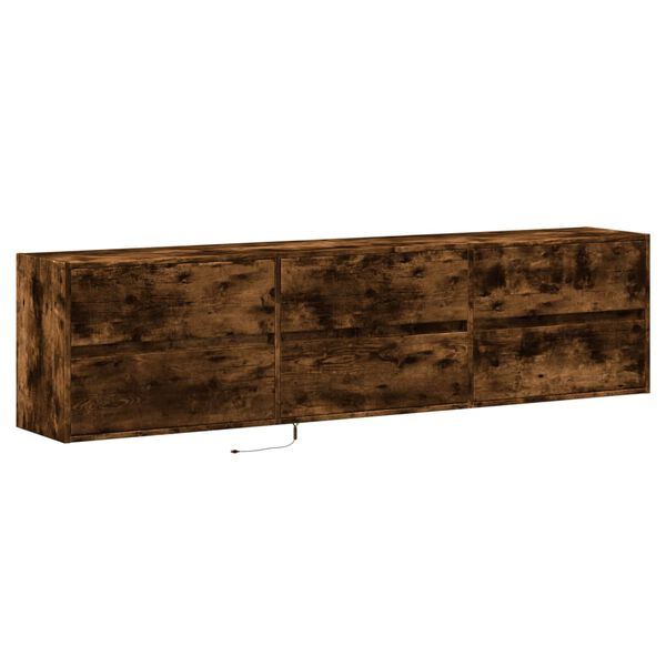 vidaXL N&aacute;stěnn&aacute; TV skř&iacute;ňka s LED kouřov&yacute; dub 180 x 31 x 45 cm