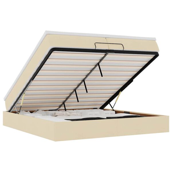 vidaXL Osmansk&yacute; r&aacute;m postele s matrac&iacute; kr&eacute;mov&aacute; 200x200cm textil