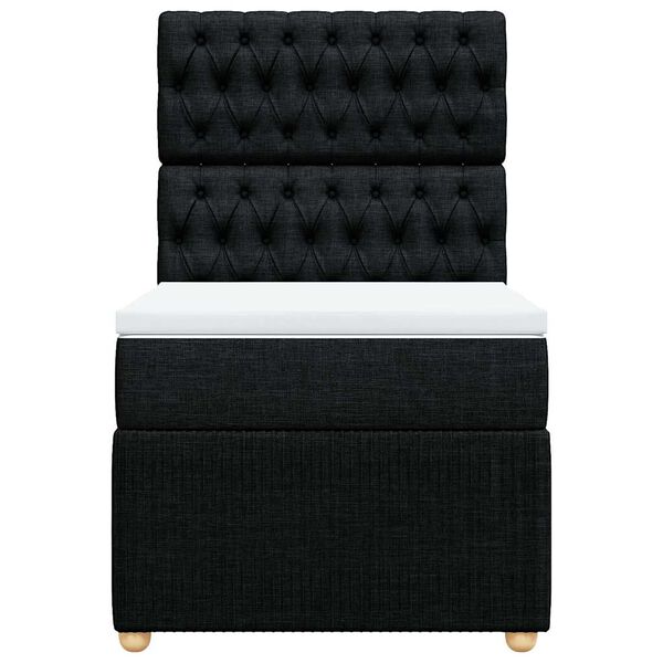 vidaXL Box spring postel s matrac&iacute; čern&aacute; 90x190 cm textil
