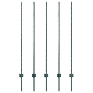 vidaXL Plotov&yacute; sloupek. 5 pcs Zelen&aacute; 140 cm Ocel