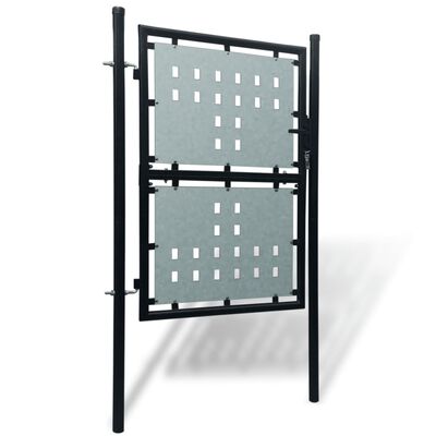 vidaXL Černá jednokřídlá plotová branka 100 x 175 cm