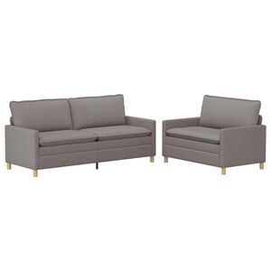 vidaXL Set pohovek 2 ks Taupe Textil