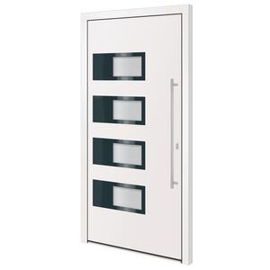 vidaXL Vchodov&eacute; dveře b&iacute;l&eacute; 100 x 200 cm hlin&iacute;k a PVC