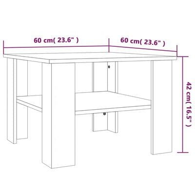 vidaXL Konferenční stolek kouřový dub 60 x 60 x 42 cm kompozitní dřevo