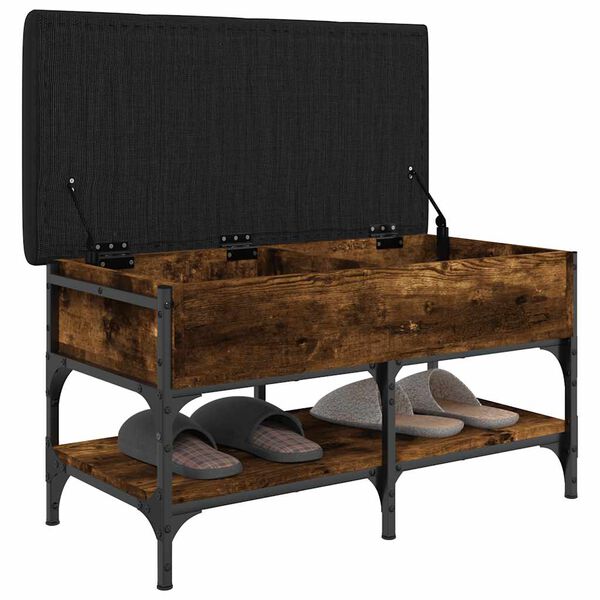 vidaXL Lavice s botn&iacute;kem kouřov&yacute; dub 82 x 42 x 45 cm kompozitn&iacute; dřevo