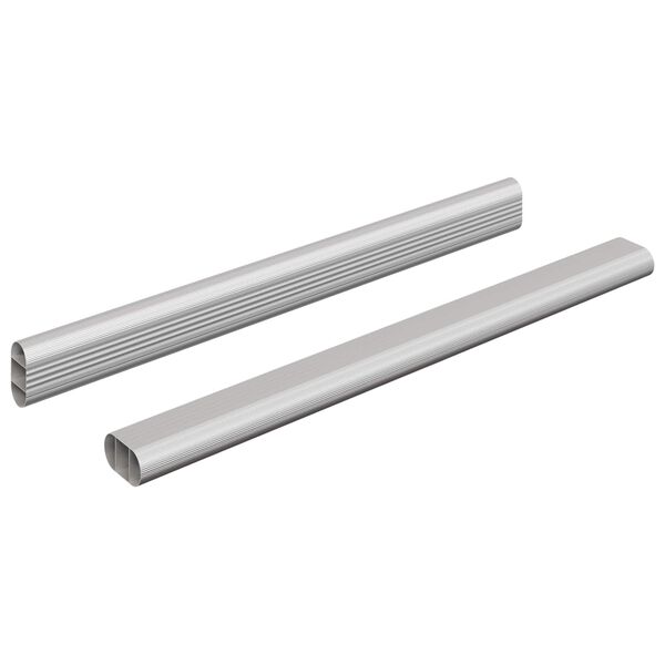 vidaXL Tyč Skř&iacute;ně 2 pcs Stř&iacute;brn&aacute; 764 x 15 x 29 mm Hlin&iacute;kov&aacute; slitina