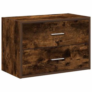 vida Skř&iacute;ňka s 2 z&aacute;suvkami kouřov&yacute; dub 60x31x40 cm kompozitn&iacute; dřevo