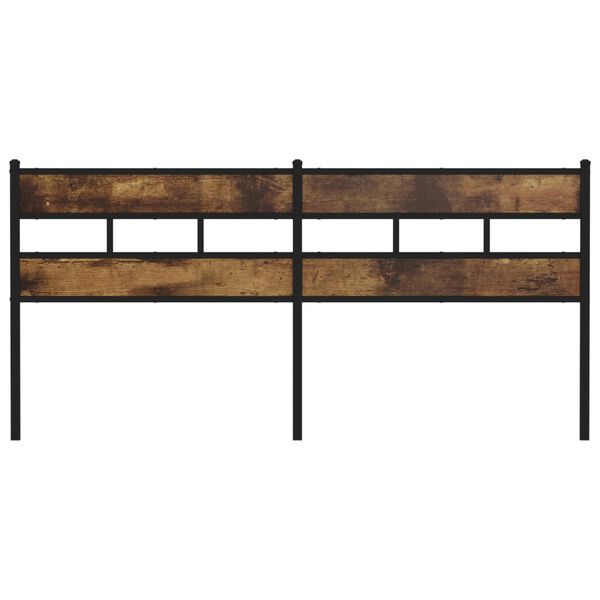 vidaXL Čelo postele kouřov&yacute; dub 180 cm železo a kompozitn&iacute; dřevo
