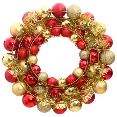 vidaXL Vánoční věnec červený a zlatý 45 cm polystyren