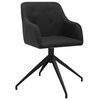vidaXL Otočn&eacute; j&iacute;deln&iacute; židle 2 ks čern&eacute; textil