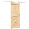 vidaXL Posuvn&eacute; dveře Př&iacute;rodn&iacute; a b&iacute;l&aacute; 80 x 210 cm Masivn&iacute; borov&eacute; dřevo