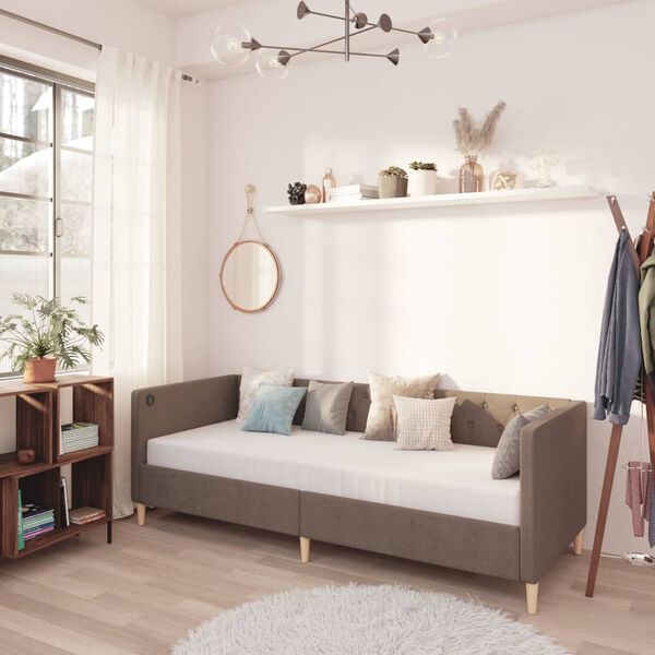 vidaXL V&aacute;lenda s USB taupe textil 90 x 200 cm