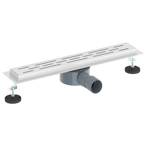 vidaXL Sprchov&yacute; odtok s skleněn&yacute;m v&iacute;kem a 360&deg; sifonem Stř&iacute;brn&aacute; 50 cm