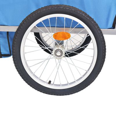 vidaXL Vozík za kolo šedý a modrý 30 kg