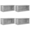 vidaXL &Uacute;ložn&yacute; stojan na CD 4 ks Betonově &scaron;ed&aacute; 40 x 17 x 17 cm