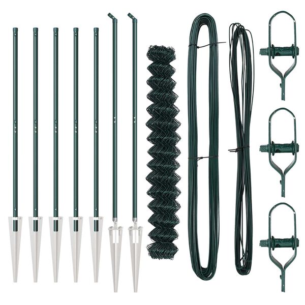 vidaXL Plotov&yacute; sloupek. Zelen&aacute; 10 x 1,6 m (40 x 40 mm s&iacute;ť) Ocel a PVC