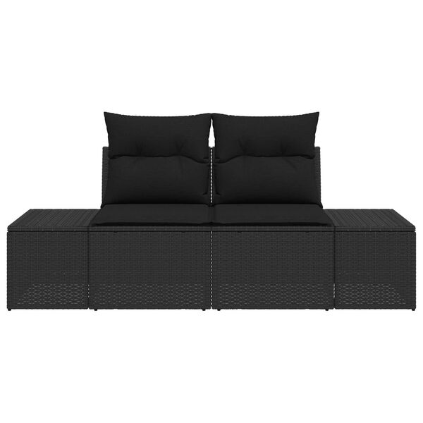 vidaXL Zahradní sofa Černá 123 x 62 x 69cm polyratan