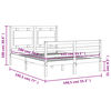 vidaXL Rám postele s čelem bílý Double masivní dřevo