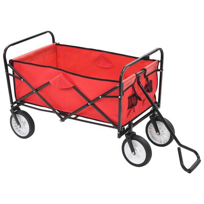 vidaXL Skládací ruční vozík červený ocelový