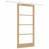 vidaXL Posuvn&eacute; dveře Př&iacute;rodn&iacute; 93 x 202 cm Masivn&iacute; borov&eacute; dřevo a sklo