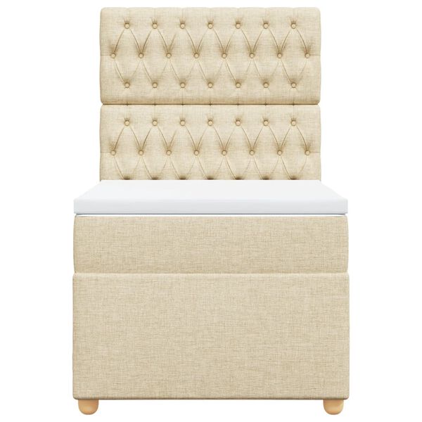 vidaXL Box spring postel s matrac&iacute; kr&eacute;mov&aacute; 90x190 cm textil