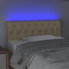 vidaXL Čelo postele s LED krémové 100 x 7 x 78/88 cm textil