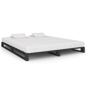 vidaXL R&aacute;m postele z palet &scaron;ed&yacute; masivn&iacute; borovice 200 x 200 cm