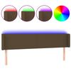vidaXL Čelo postele s LED tmavě hněd&eacute; 163 x 16 x 78/88 cm textil