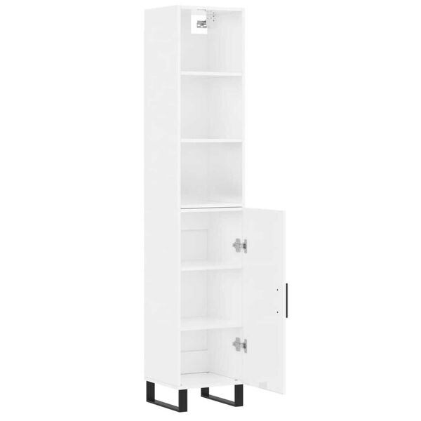 vidaXL Skř&iacute;ň highboard b&iacute;l&aacute; s vysok&yacute;m leskem 34,5x34x180 cm kompozit