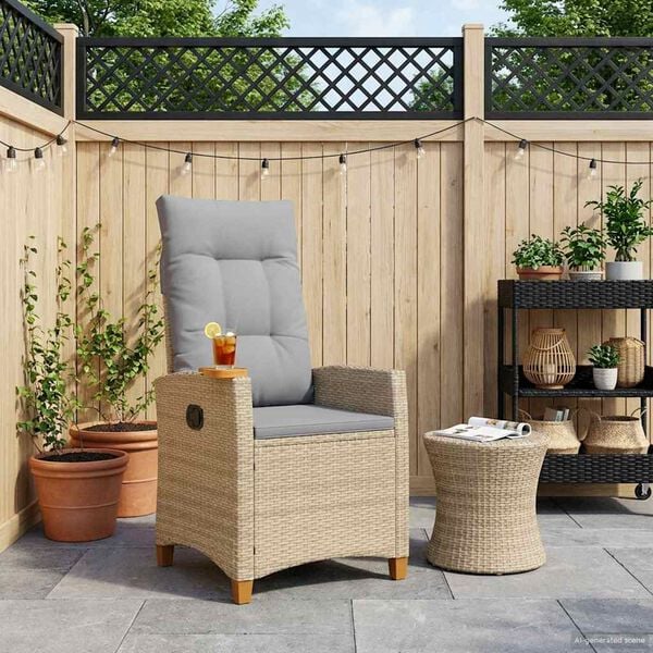 vidaXL Houpac&iacute; křeslo s odkl&aacute;dac&iacute;m stolkem 62 x 64 x 112 cm polyratan