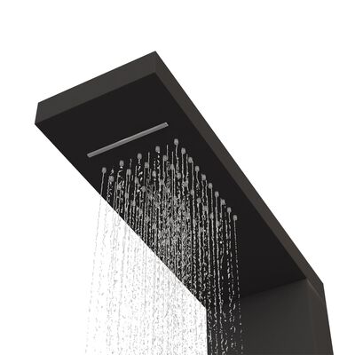 vidaXL Sprchový panel set hliník černý