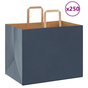 vidaXL Pap&iacute;rov&eacute; ta&scaron;ky 250 ks s uchy Modr&aacute; 32x22x24 cm