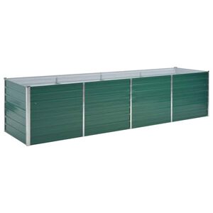 vidaXL Vyv&yacute;&scaron;en&yacute; z&aacute;hon pozinkovan&aacute; ocel 320 x 80 x 77 cm zelen&yacute;