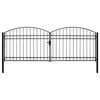 vidaXL Plotov&aacute; br&aacute;na ASSEN dvoukř&iacute;dl&eacute; dveře s klenut&yacute;m vr&scaron;kem ocel 400 x 150 cm