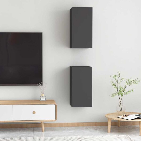 vidaXL TV stolky 2 ks šedé 30,5x30x60 cm kompozitní dřevo