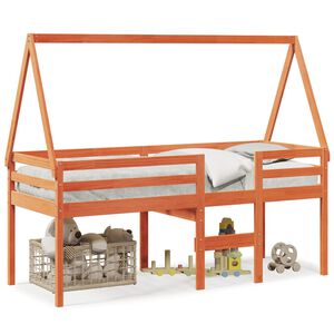 vidaXL Patrov&aacute; postel se střechou voskově hněd&aacute; 90 x 200 cm borovice