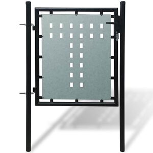 vidaXL Čern&aacute; jednokř&iacute;dl&aacute; plotov&aacute; branka 100 x 75 cm