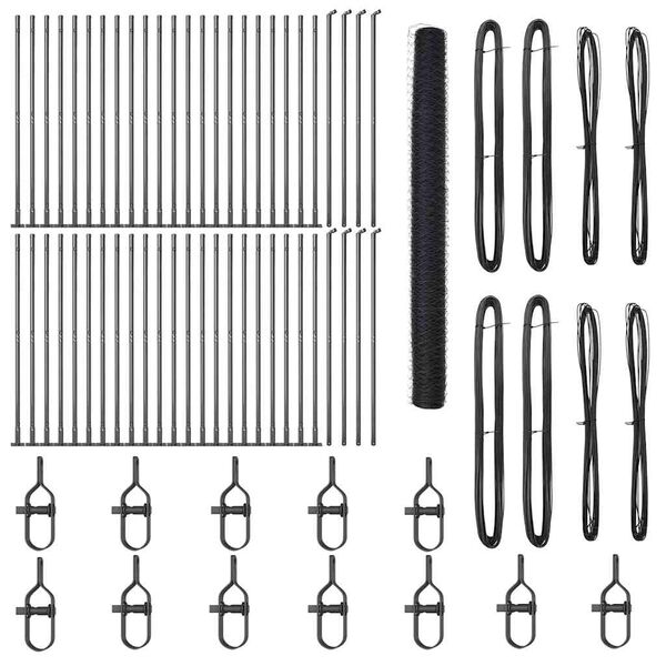 vidaXL Plotov&yacute; sloupek. &Scaron;ed&aacute; 100 x 1,5 m (s&iacute;ť 36 mm) Ocel a PVC