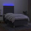 vidaXL Box spring postel s matrac&iacute; a LED tmavě &scaron;ed&aacute; 80 x 200 cm textil