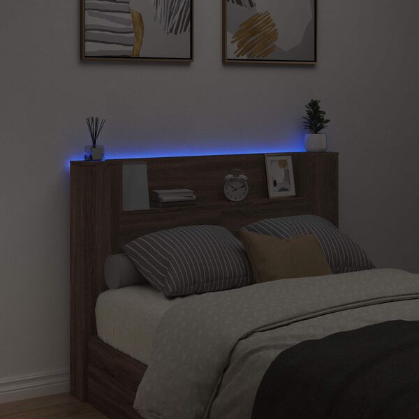 vidaXL Čelo postele Hněd&yacute; dub 140 x 16,5 x 103,5 cm kompozitn&iacute; dřevo