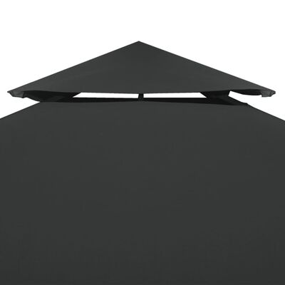 vidaXL Nepromokavá náhradní střecha na altán 310g/m² tmavě šedá 3x3m